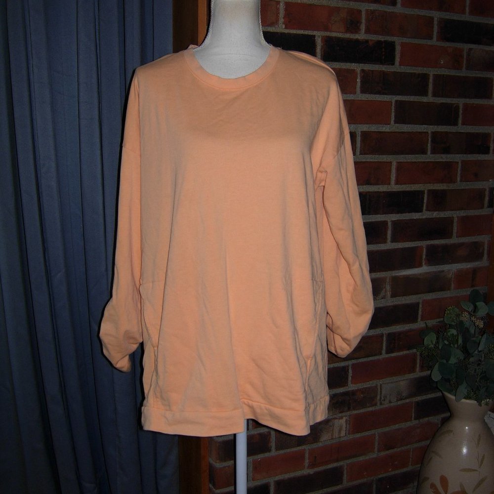 Soft Surroundings On The Go Pullover Top Tunic Light Orange PXL